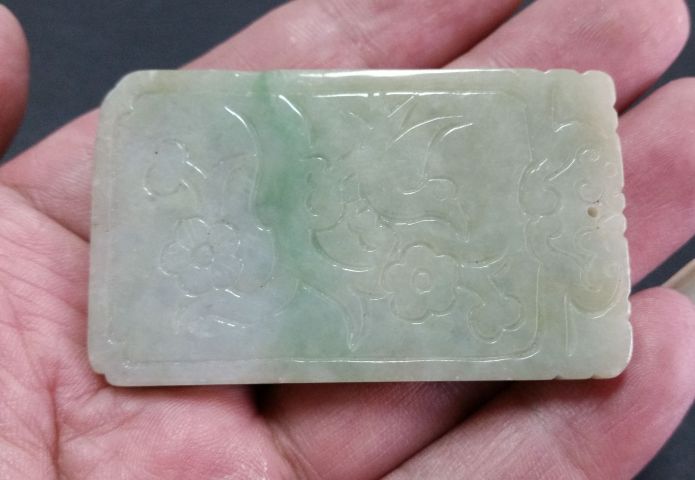 古玩玉器翡翠龍鳳紋牌拍賣，當前價格36800元