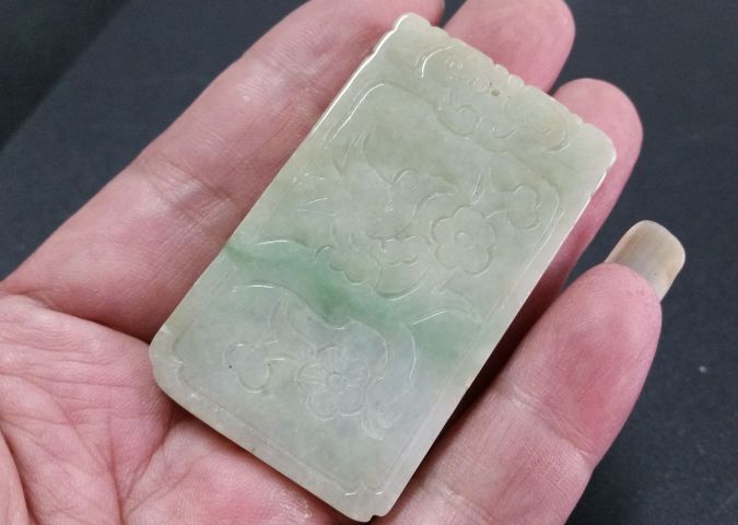 古玩玉器翡翠龍鳳紋牌拍賣，當前價格36800元