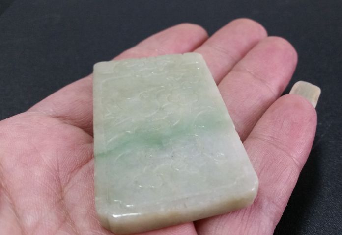 古玩玉器翡翠龍鳳紋牌拍賣，當前價格36800元