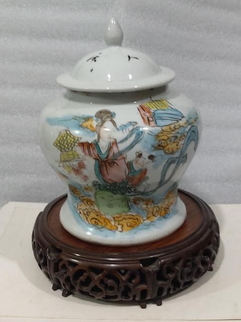 古玩陶瓷新粉彩天女散花詩文將軍罐拍賣,當前價格1680元