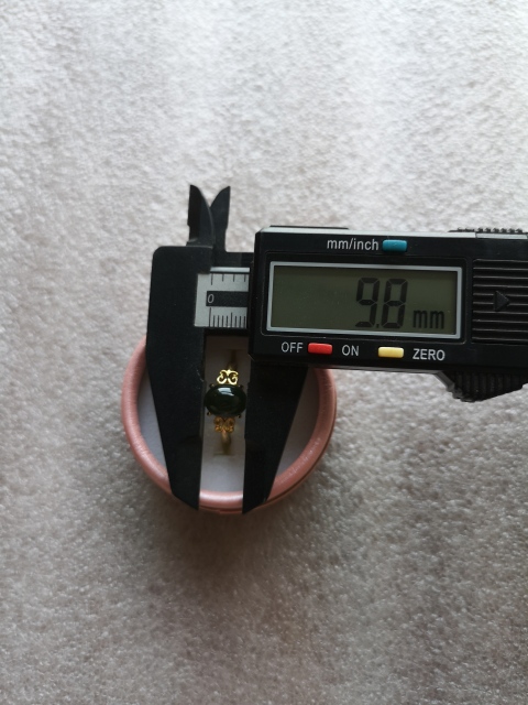 古玩玉器天然和田碧玉鑲嵌戒指拍賣,當前價格220元