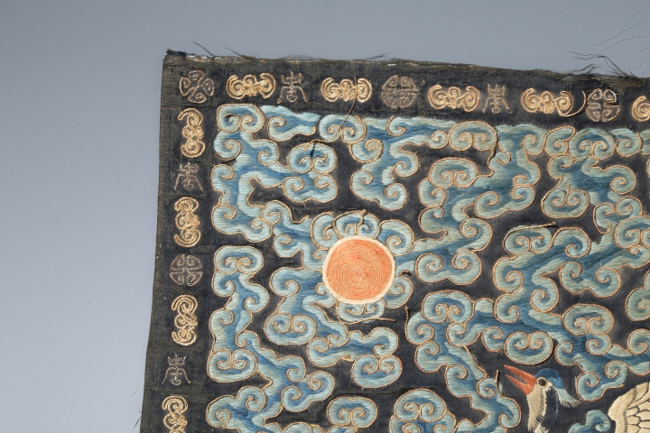 古玩雜項清代·文官五品白鷴補子拍賣，當前價格5800元