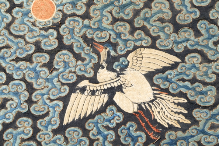 古玩雜項清代·文官五品白鷴補子拍賣，當前價格5800元