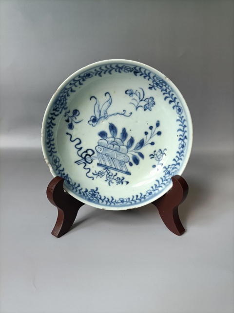 古玩陶瓷青花花卉紋盤拍賣,當前價格333元