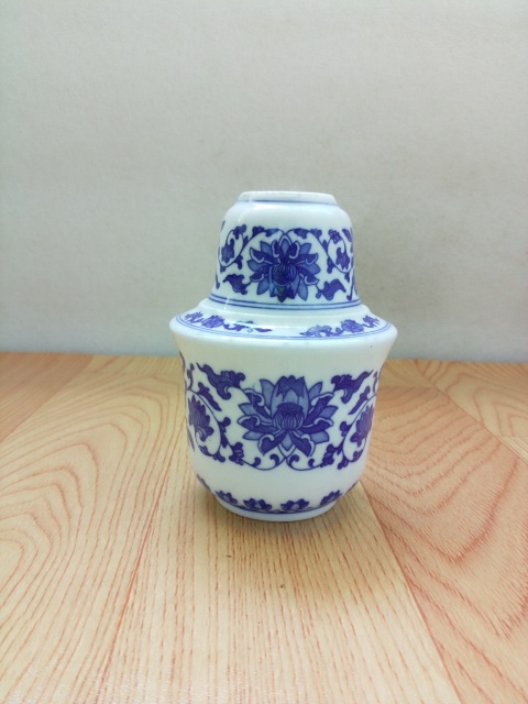 古玩陶瓷花卉紋青花酒溫拍賣，當前價格350元