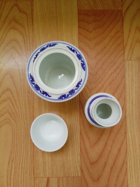 古玩陶瓷花卉紋青花酒溫拍賣，當前價格350元