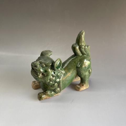 古玩陶瓷明代綠釉瑞獸拍賣，當前價格6800元