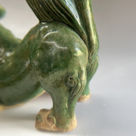 古玩陶瓷明代綠釉瑞獸拍賣，當前價格6800元