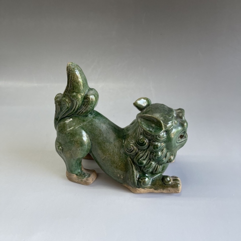 古玩陶瓷明代綠釉瑞獸拍賣，當前價格6800元