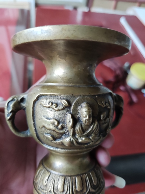古玩雜項晚清銅花觚拍賣,當前價格288元