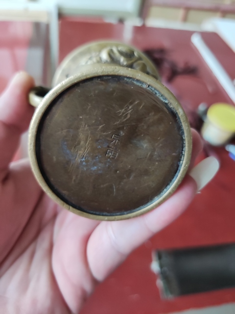 古玩雜項晚清銅花觚拍賣,當前價格288元