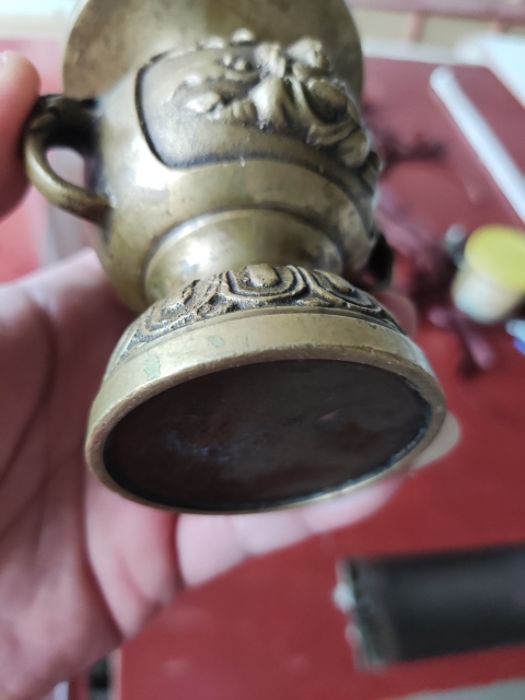 古玩雜項晚清銅花觚拍賣,當前價格288元