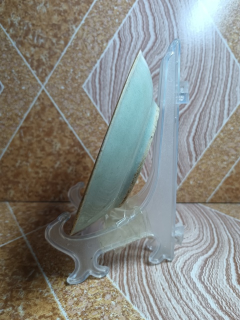 古玩陶瓷清中期～豆青釉盤拍賣，當前價格298元