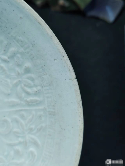 古玩陶瓷【少見精品】南宋定窯白釉印仙鶴紋盤拍賣,當前價格12888元
