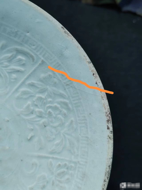 古玩陶瓷【少見精品】南宋定窯白釉印仙鶴紋盤拍賣,當前價格12888元