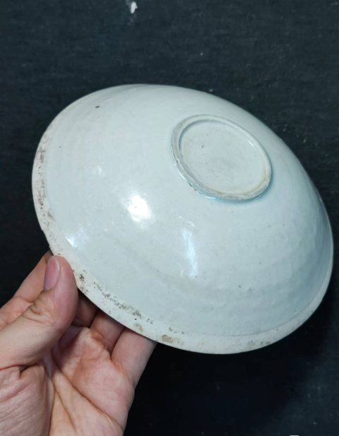 古玩陶瓷【少見精品】南宋定窯白釉印仙鶴紋盤拍賣,當前價格12888元