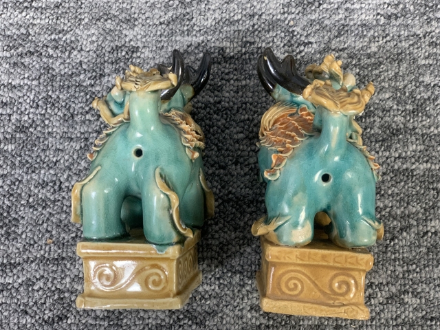 古玩陶瓷民國三彩獅子瓷塑拍賣，當前價格698元