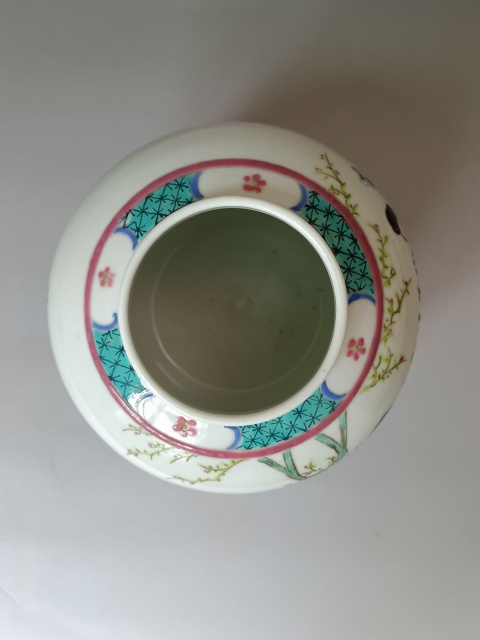 古玩陶瓷粉彩教子圖人物紋罐拍賣，當前價格798元