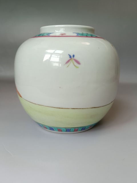 古玩陶瓷粉彩教子圖人物紋罐拍賣，當前價格798元