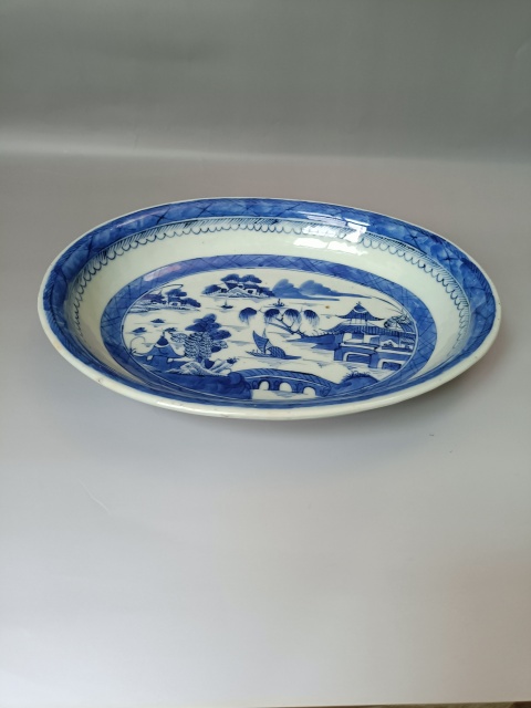 古玩陶瓷青花山水紋盤拍賣，當(dāng)前價格1380元