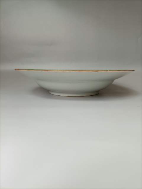 古玩陶瓷綠彩蝶戀花折腰盤拍賣,當前價格588元