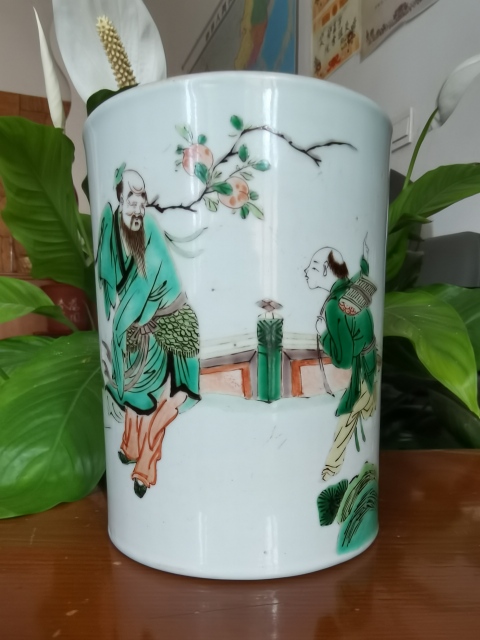 古玩陶瓷五彩人物紋筆筒拍賣，當前價格29000元