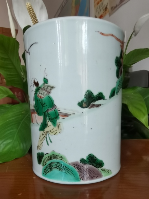 古玩陶瓷五彩人物紋筆筒拍賣，當前價格29000元