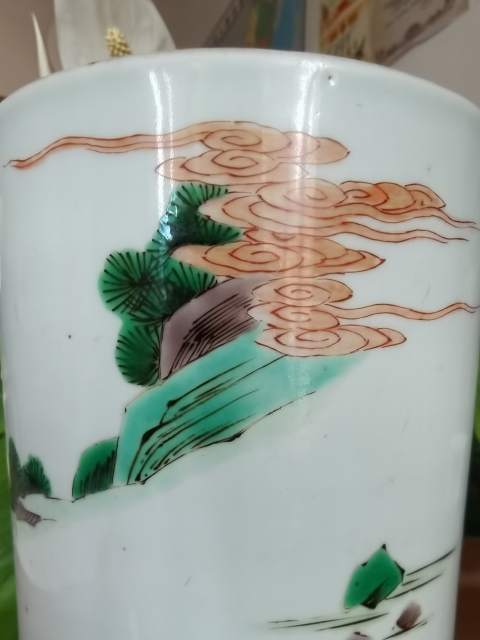 古玩陶瓷五彩人物紋筆筒拍賣，當前價格29000元