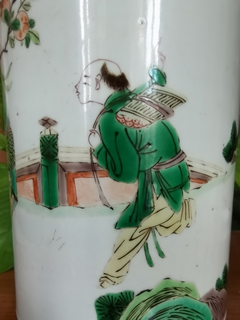 古玩陶瓷五彩人物紋筆筒拍賣，當前價格29000元