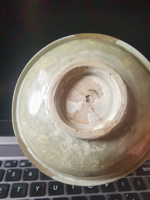 古玩陶瓷宋,耀州窯,青釉團菊紋折沿洗拍賣,當前價格2222元
