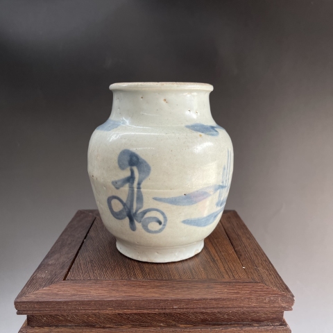 古玩陶瓷青花福字紋罐拍賣，當前價格460元