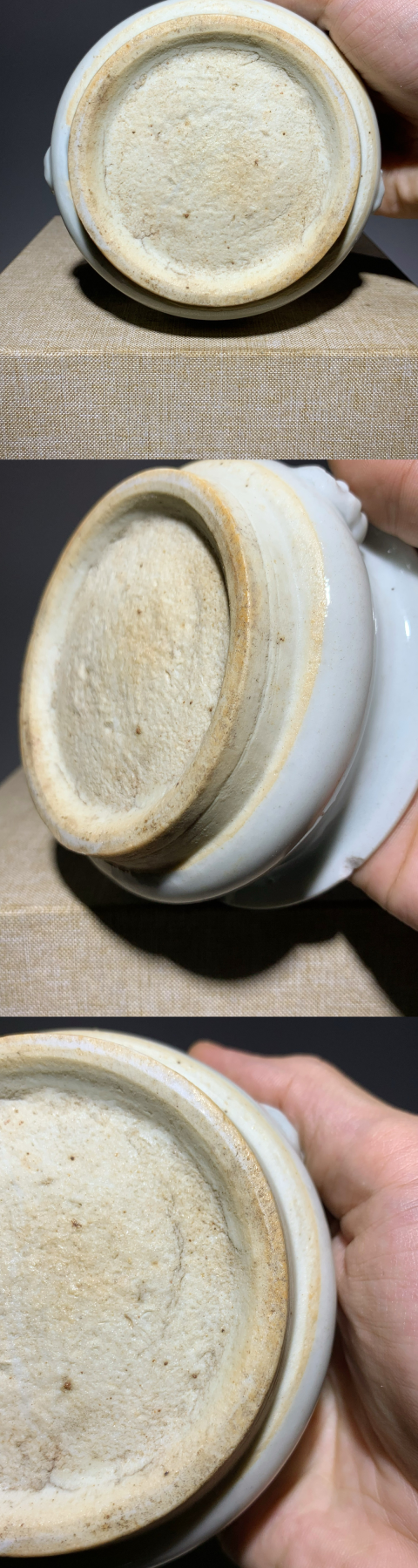 古玩陶瓷清代早期白釉獸耳香爐拍賣,當前價格688元