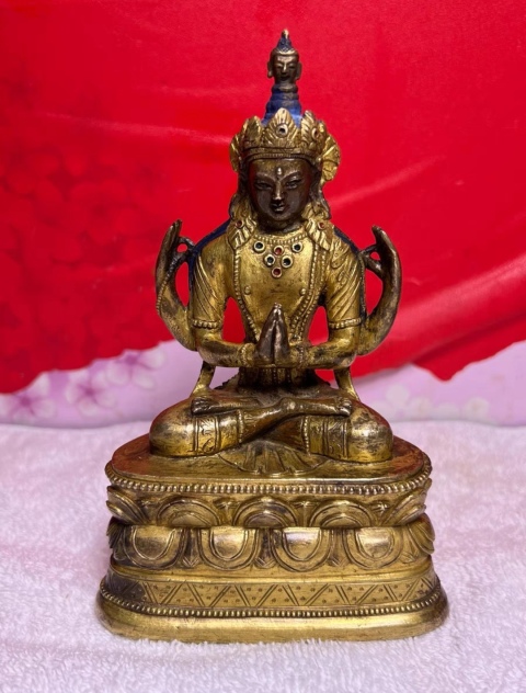 古玩銅器清代四臂觀音拍賣,當前價格56800元