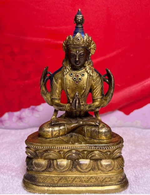 古玩銅器清代四臂觀音拍賣,當前價格56800元
