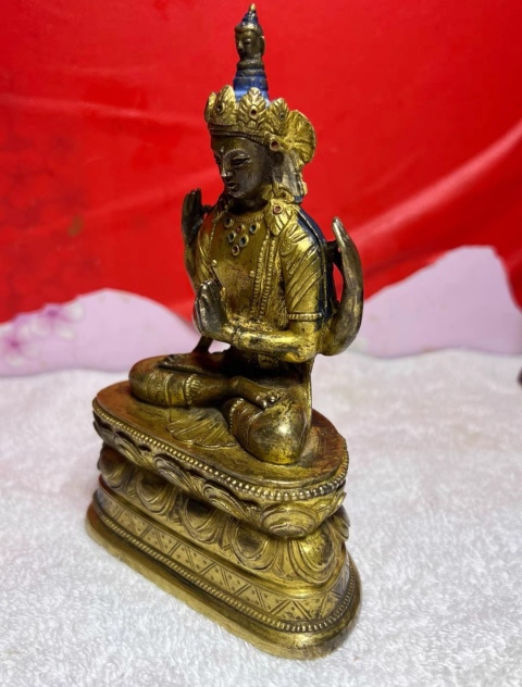 古玩銅器清代四臂觀音拍賣,當前價格56800元