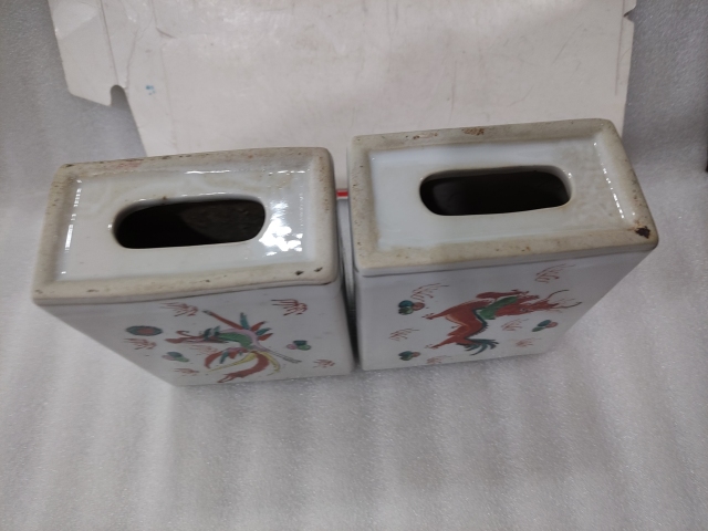 古玩陶瓷粉彩龍鳳紋手枕拍賣，當前價格880元