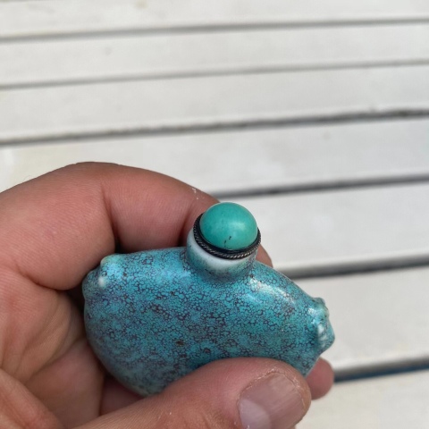 古玩陶瓷清中期爐鈞釉鼻煙壺拍賣，當(dāng)前價格8800元