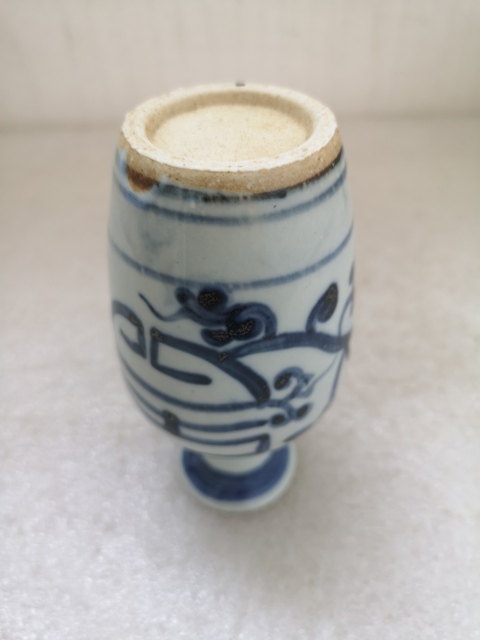 古玩陶瓷花間壽字紋青花撇口瓶拍賣,當(dāng)前價(jià)格298元