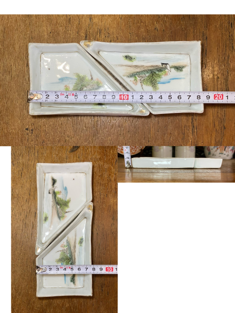 古玩陶瓷粉彩山水紋盤拍賣，當前價格280元