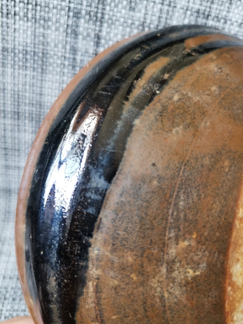 古玩陶瓷元代狗舔碗,山西平陽窯。黑釉鐵銹斑紋碗拍賣,當(dāng)前價(jià)格999元