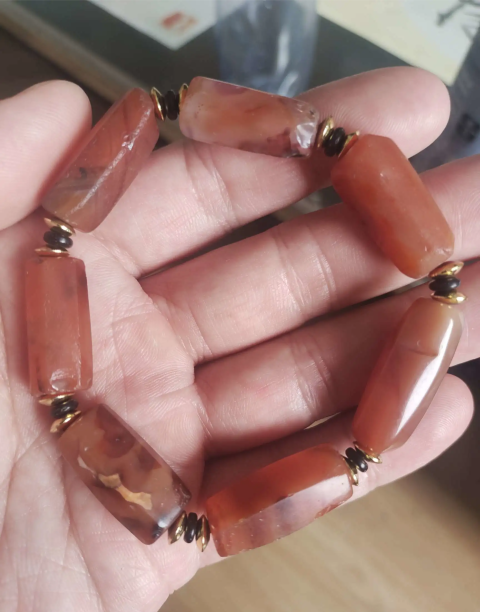 古玩雜項清康雍(十八世紀).六棱紅瑪瑙長珠手串拍賣,當前價格1680元