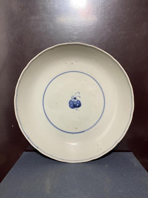 古玩陶瓷清，留白蝴蝶紋盤拍賣，當前價格1680元