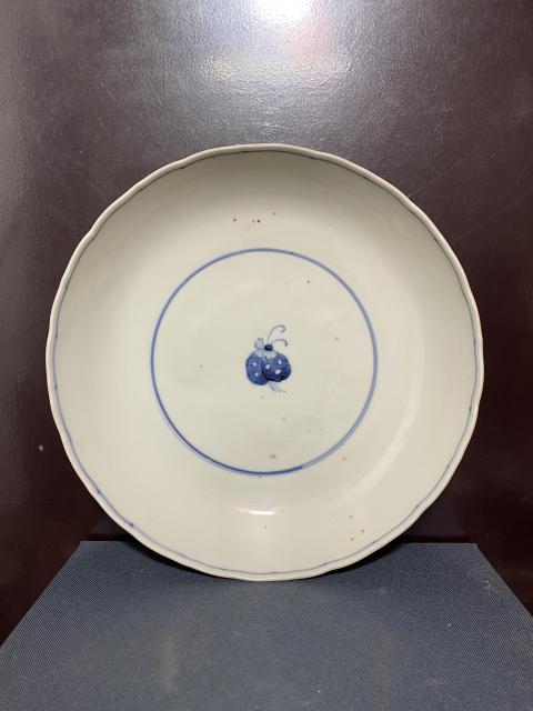 古玩陶瓷清，留白蝴蝶紋盤拍賣，當前價格1680元