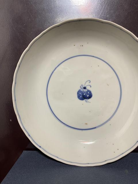 古玩陶瓷清，留白蝴蝶紋盤拍賣，當前價格1680元