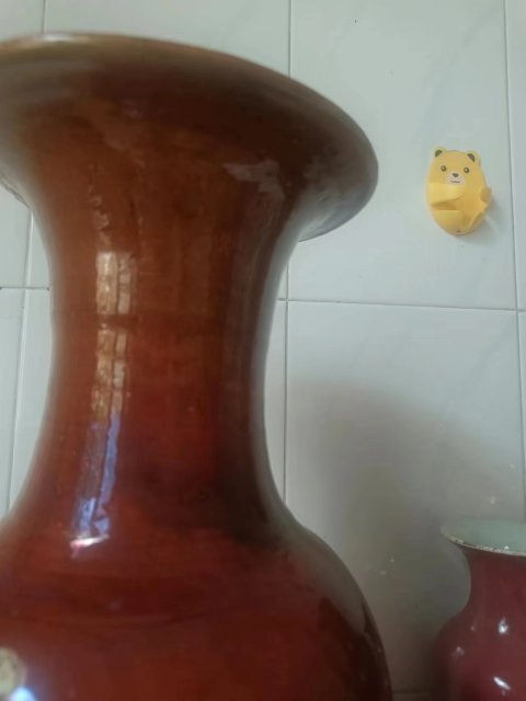 古玩陶瓷清中鈞紅釉羅漢瓶拍賣，當前價格3600元