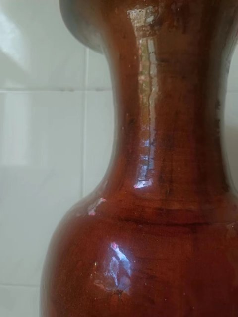 古玩陶瓷清中鈞紅釉羅漢瓶拍賣，當前價格3600元