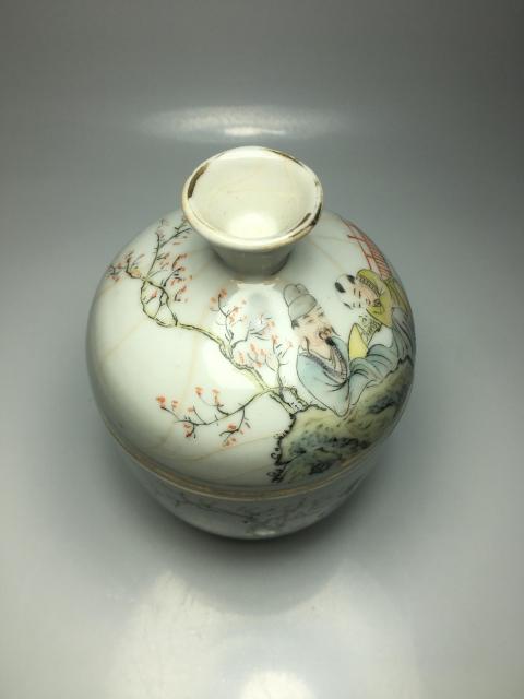 古玩陶瓷名家胡生泰作品粉彩人物故事詩文紋蓋缸拍賣，當前價格12888元