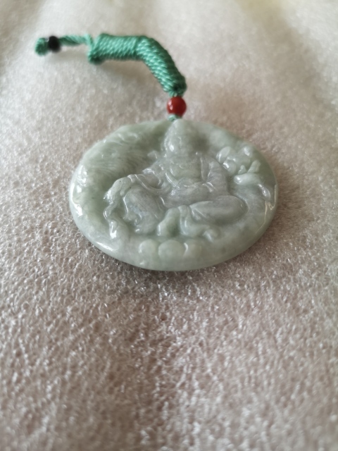 古玩玉器天然翡翠雕“文殊菩薩”掛牌拍賣，當前價格450元