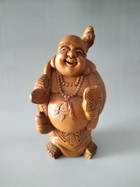 古玩雜項（黃楊木雕）招財彌勒佛拍賣，當前價格568元