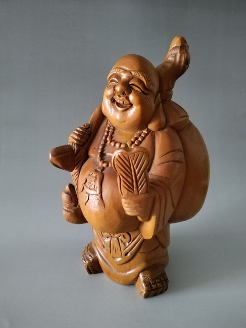 古玩雜項（黃楊木雕）招財彌勒佛拍賣，當前價格568元